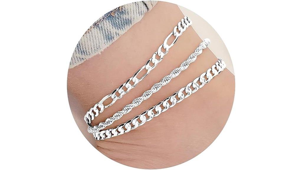 elegant silver anklets