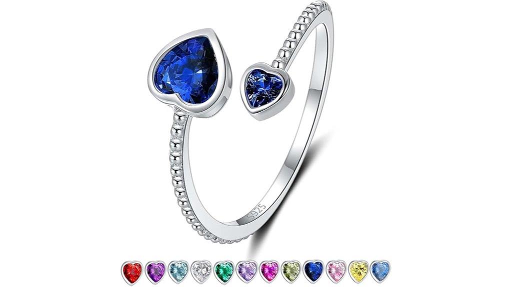 elegant silver birthstone rings