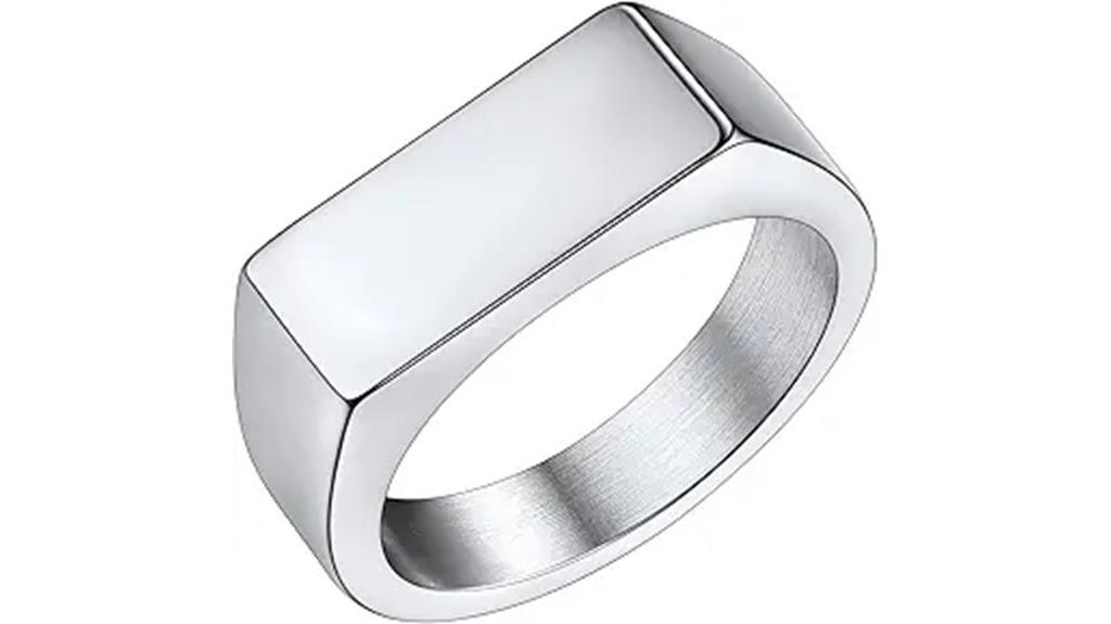 elegant stainless steel signet