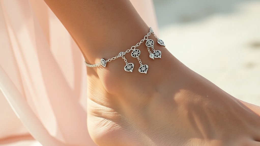 elegant sterling silver anklets