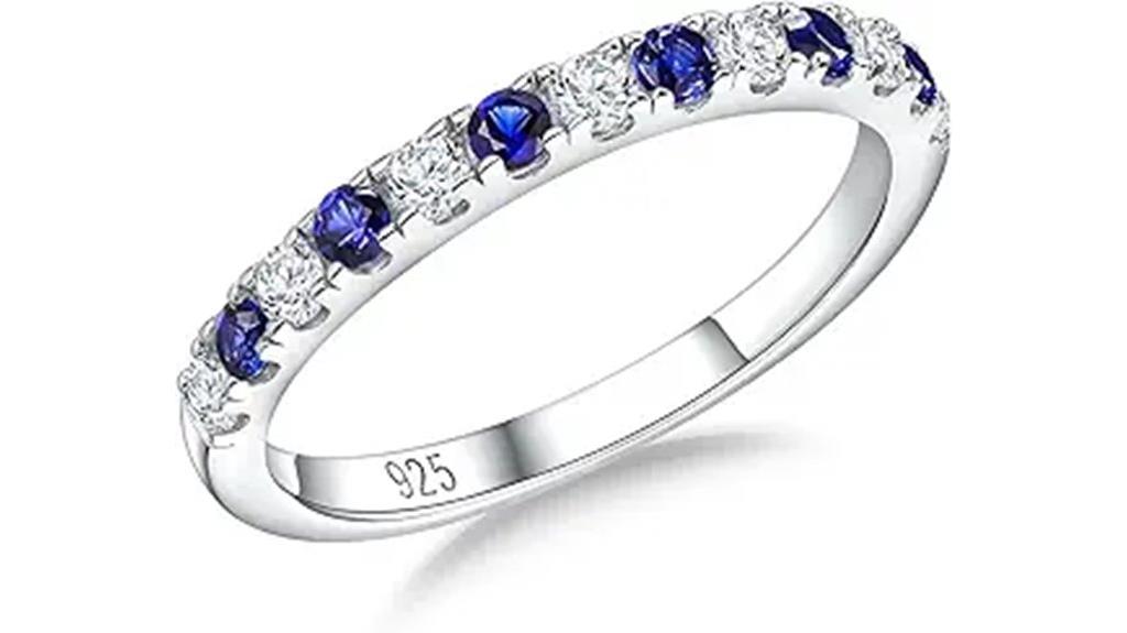 eternity birthstone silver band