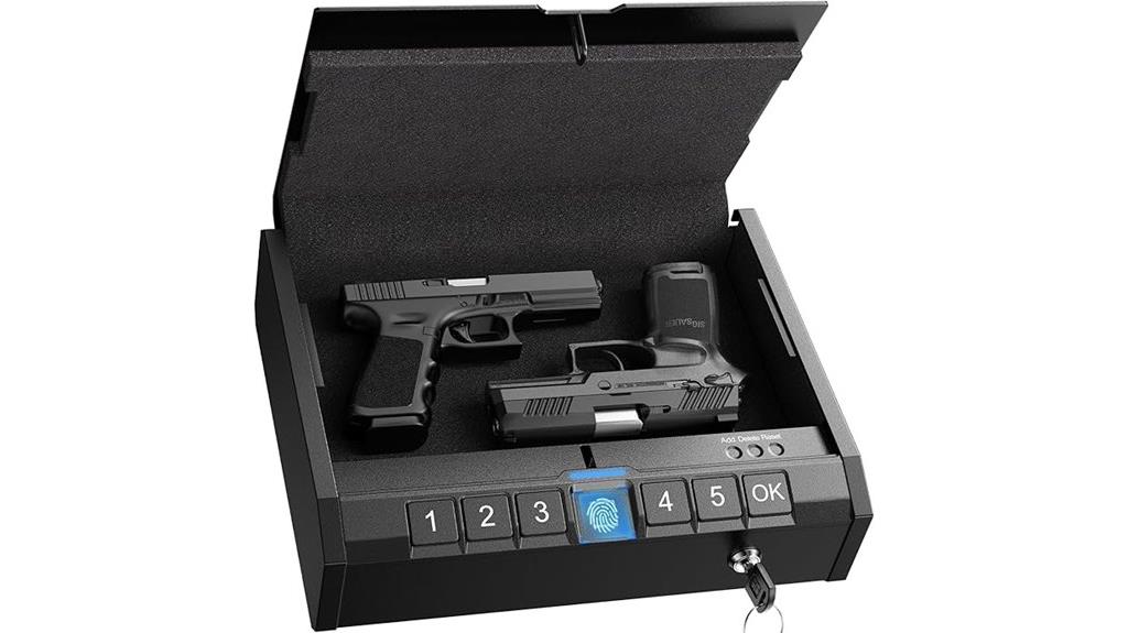 fingerprint activated pistol safe