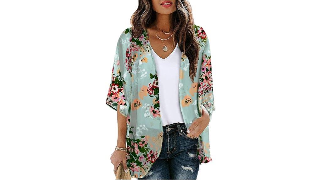floral chiffon kimono top
