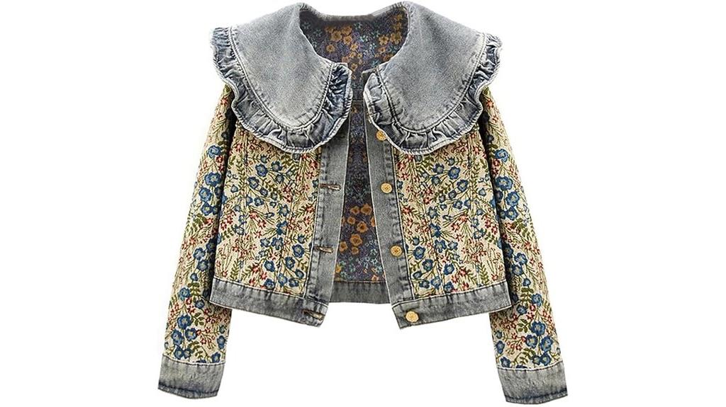 floral peter pan denim