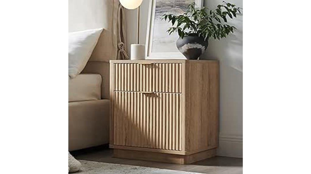 fluted nightstand with charging