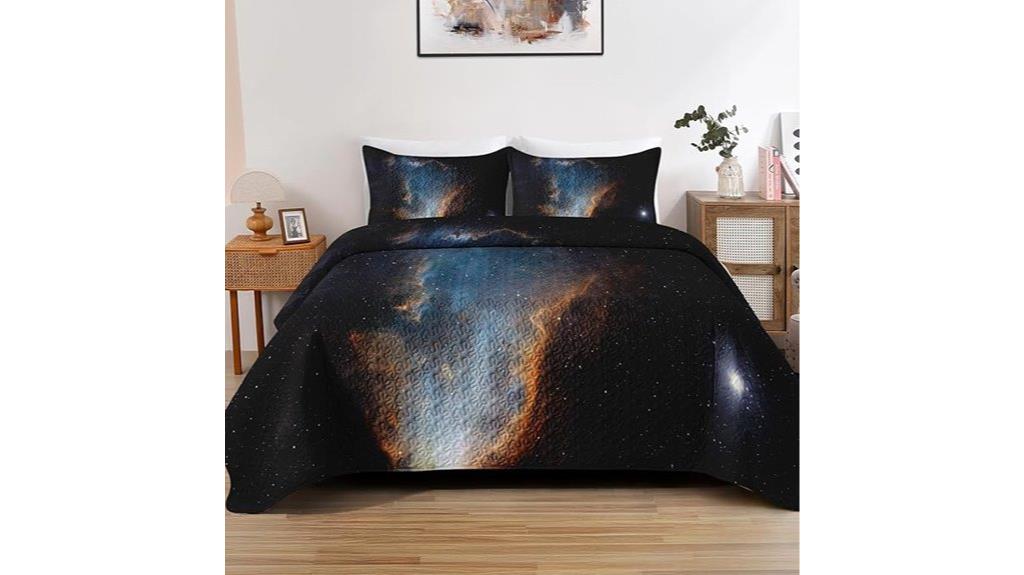 galaxy themed full queen quilt