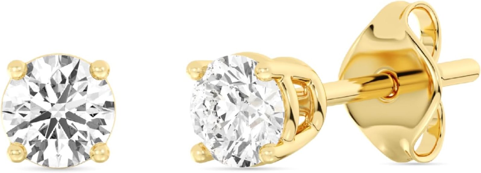 gilded diamond stud earrings