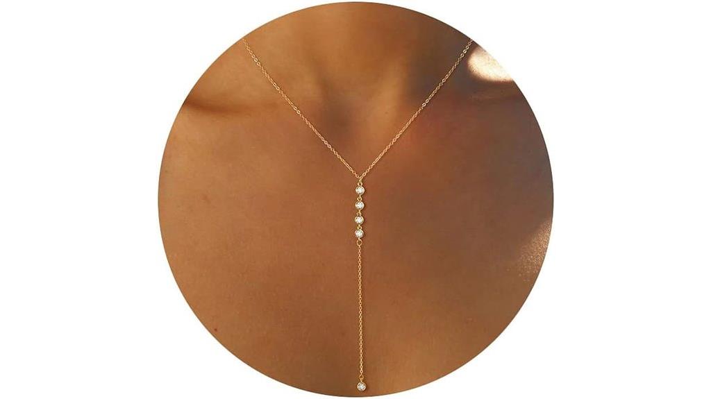 gold foxgirl lariat necklace