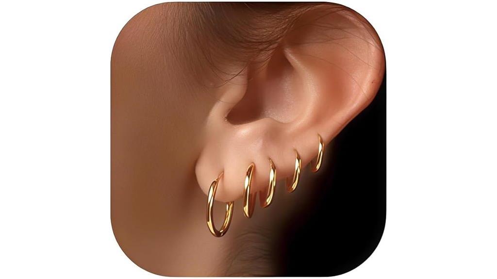 gold plated hoop earrings