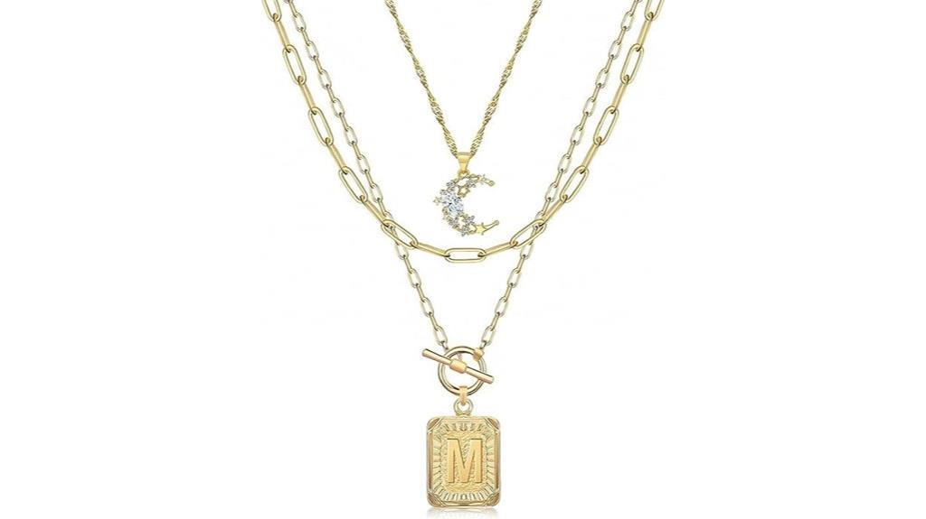 gold plated initial necklace