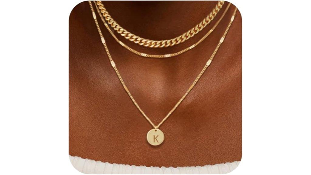 gold plated letter necklace