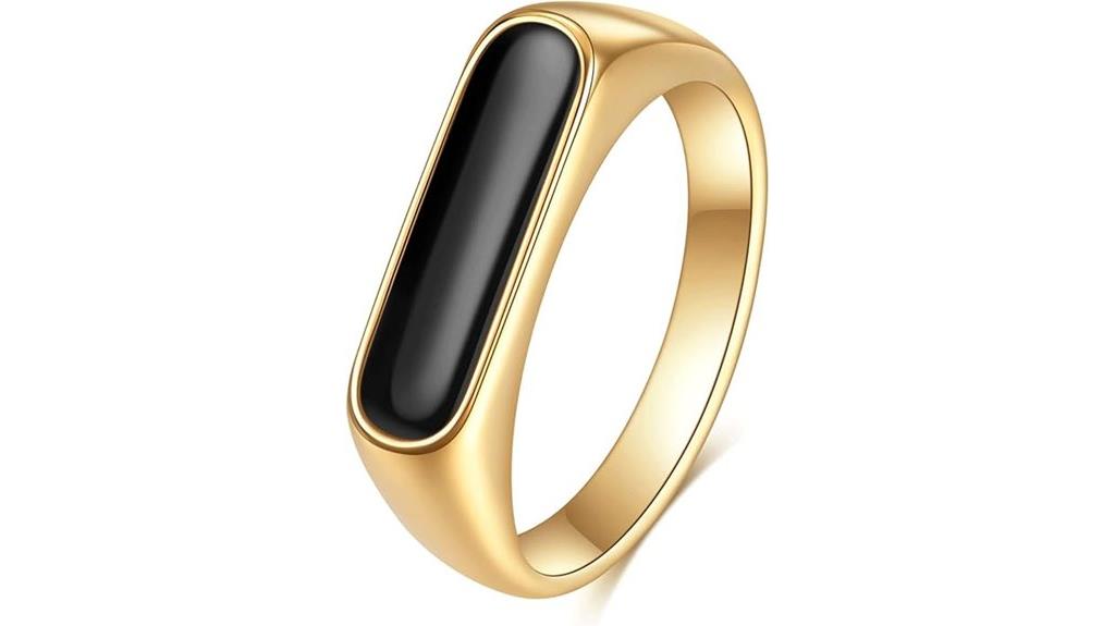 gold plated stainless signet ring