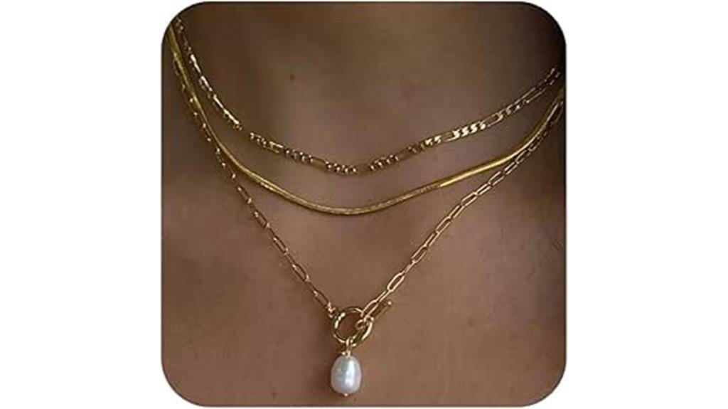 gold silver layered necklaces
