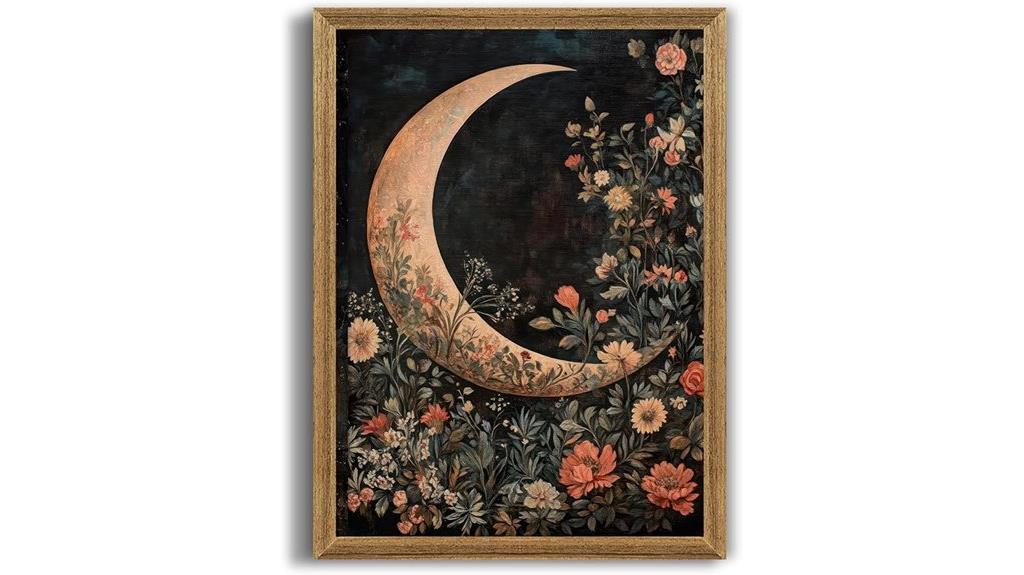 gothic moon vintage flowers