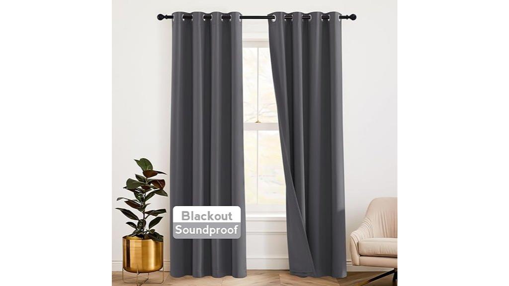 gray blackout curtain pair