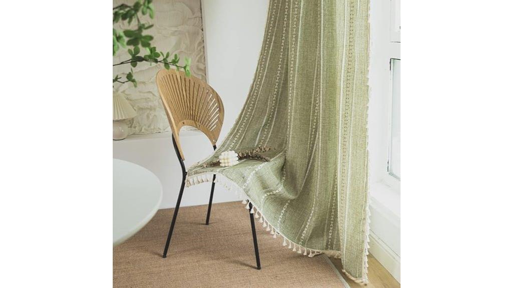 green 84 inch boho curtains