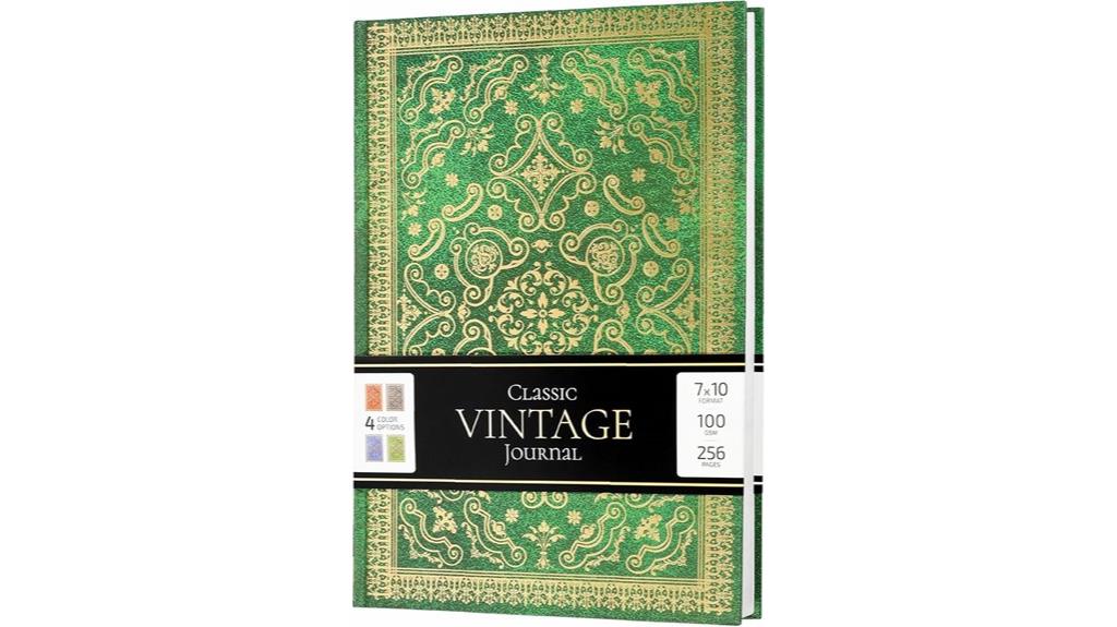 green gothic hardcover notebook
