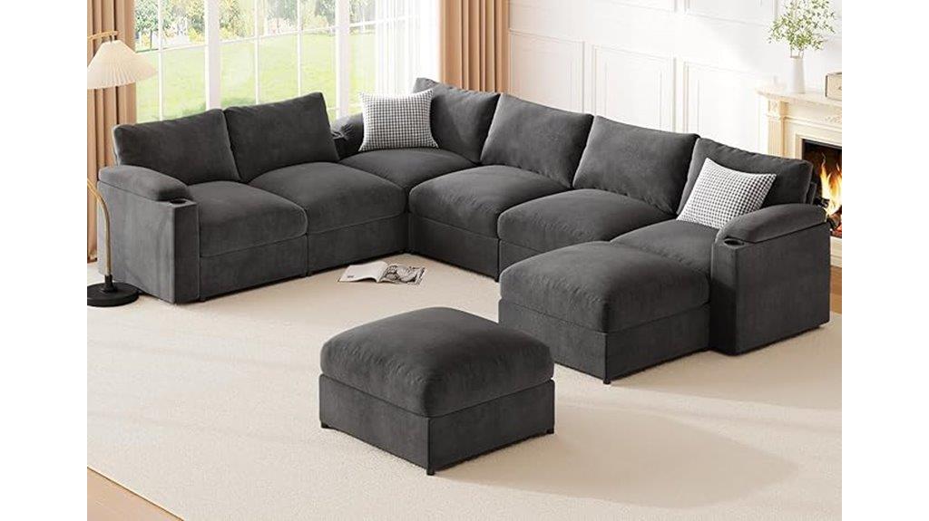 grey 8 seater modular sofa