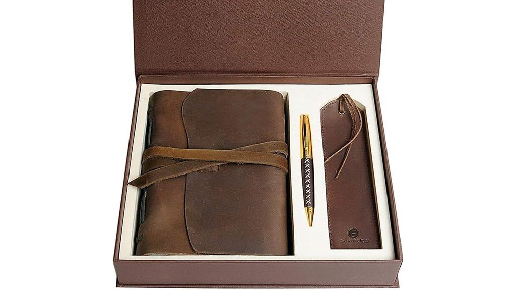 handmade leather notebook set