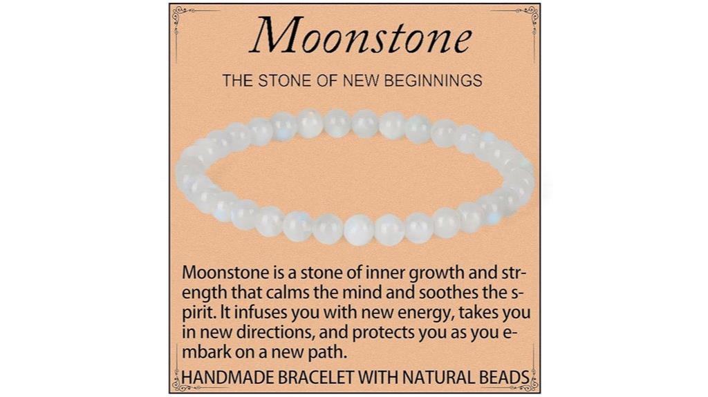 handmade moonstone beaded bracelet