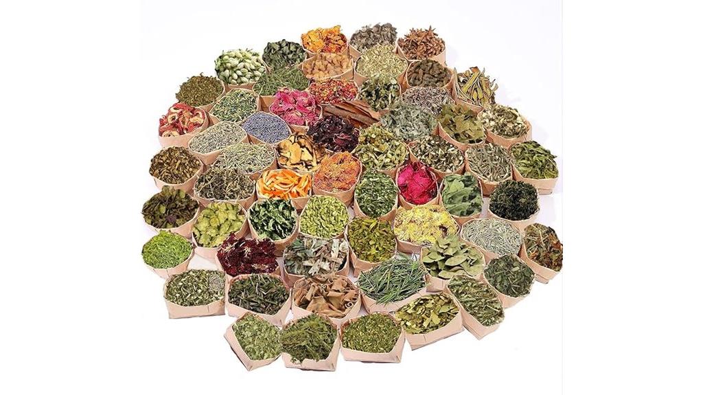 herbs and flowers set