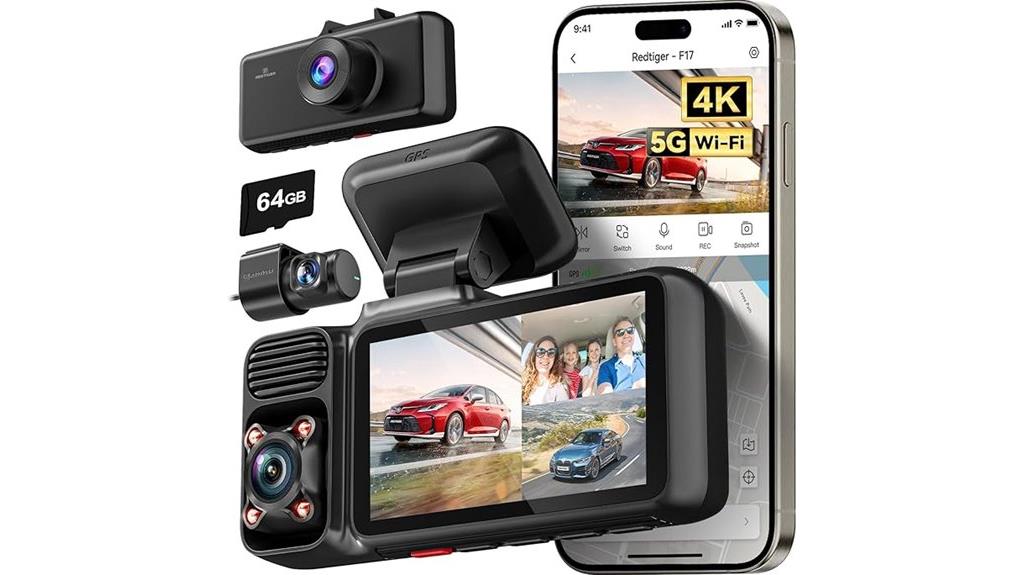 high resolution 3 channel dash cam