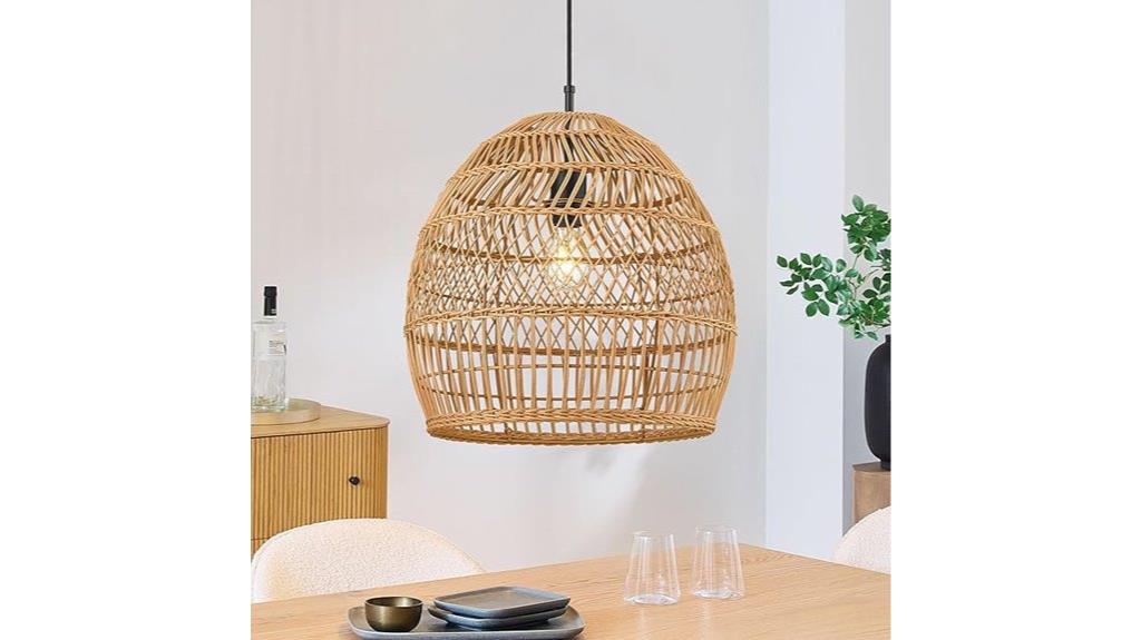 large boho rattan chandelier