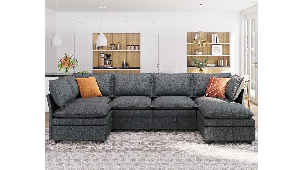 large sectional couch with storage