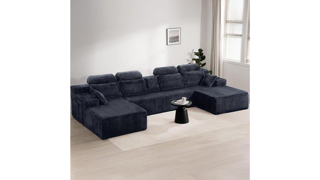 large u shaped convertible sofa