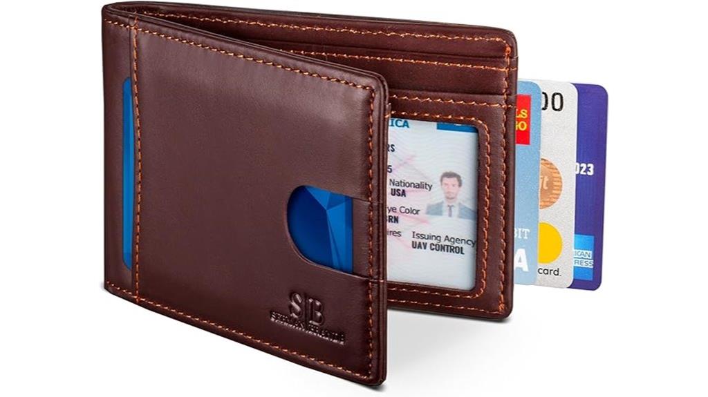 leather rfid bifold wallet