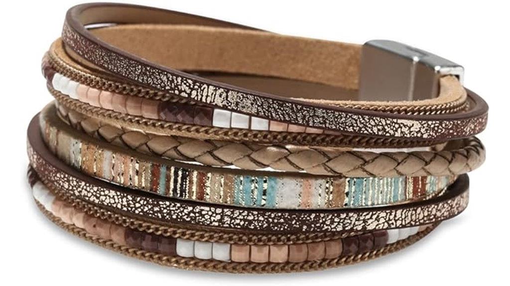 leather wrap bracelet for women