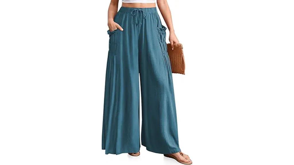 linen boho wide leg pants