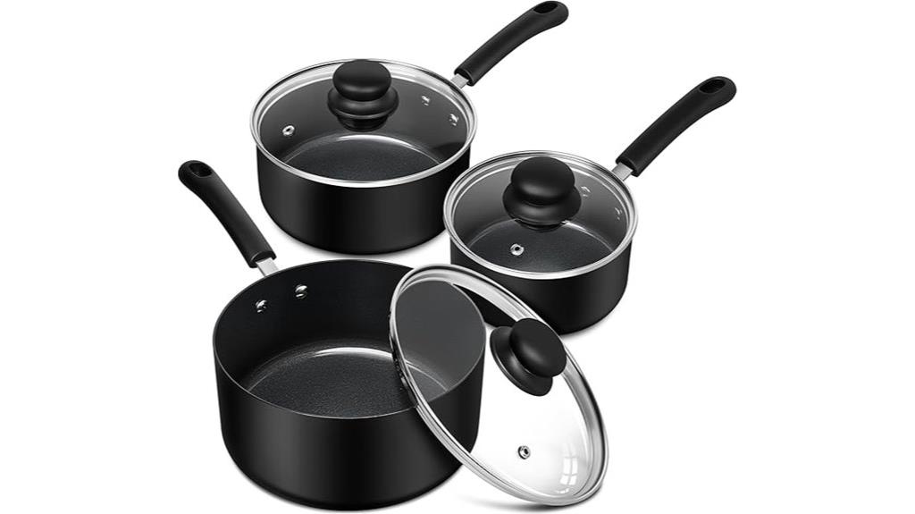 michelangelo nonstick saucepan set