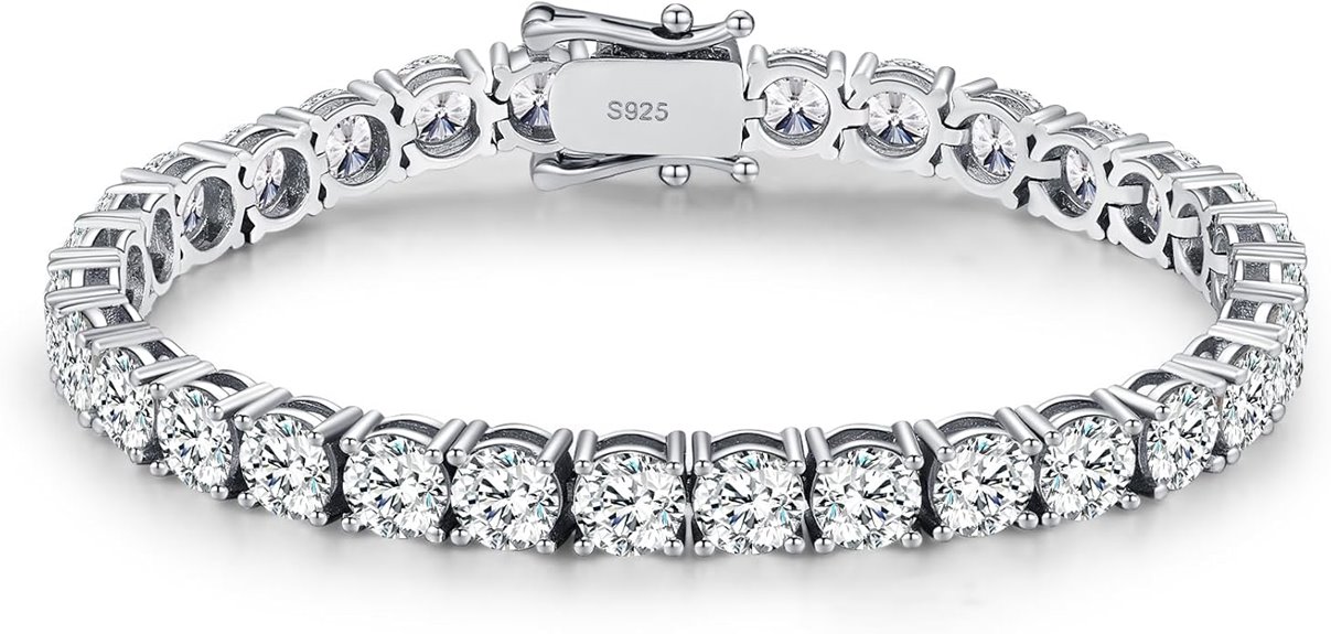moissanite white gold bracelet