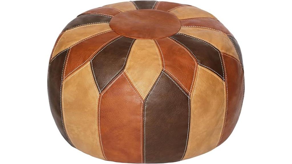 moroccan faux leather ottoman