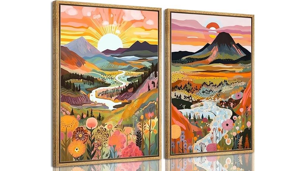 mountain boho canvas pair