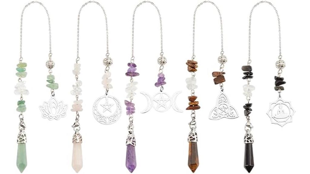 natural gemstone pendulum set