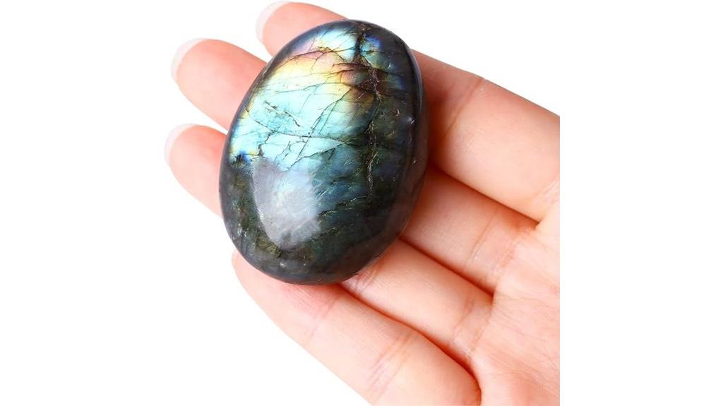 oval labradorite palm stone