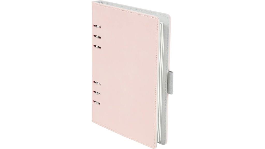 oxford pink faux leather notebook