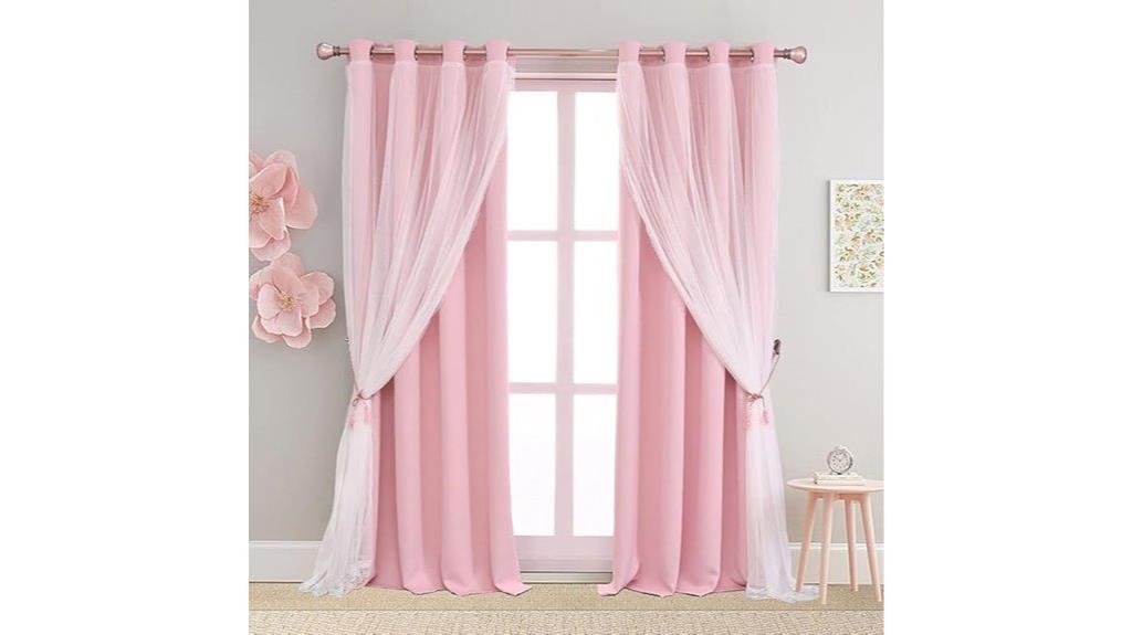 pink blackout curtain panels