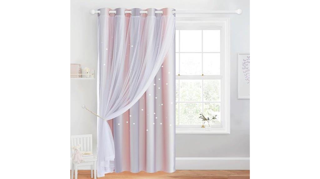 pink grey ombre curtains