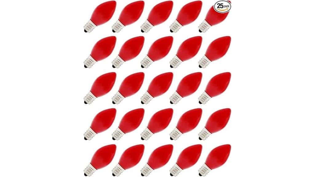 red ceramic candelabra bulb