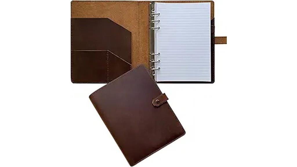refillable leather organizer journal