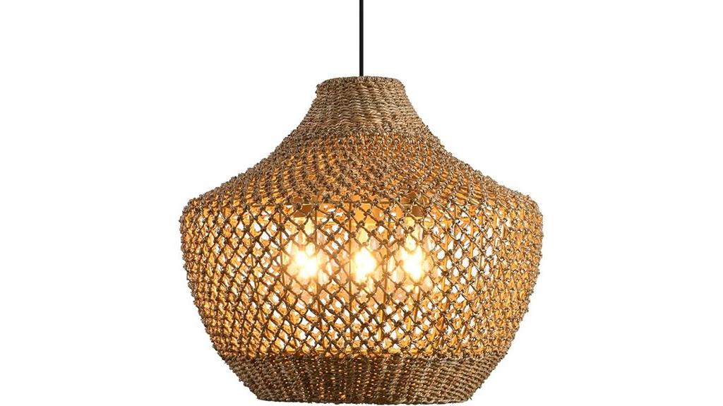 seagrass rattan pendant light