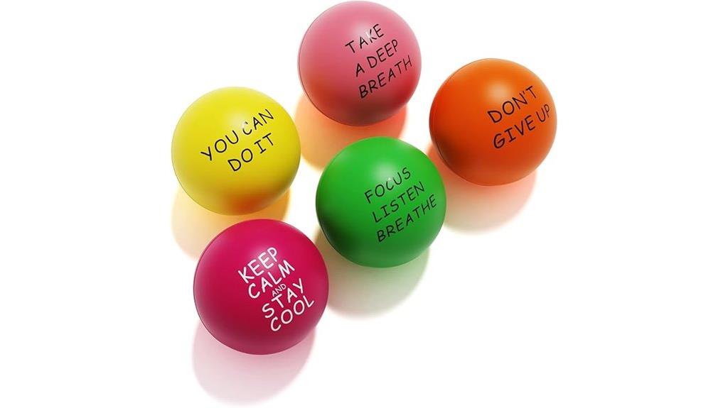 set of five stress balls
