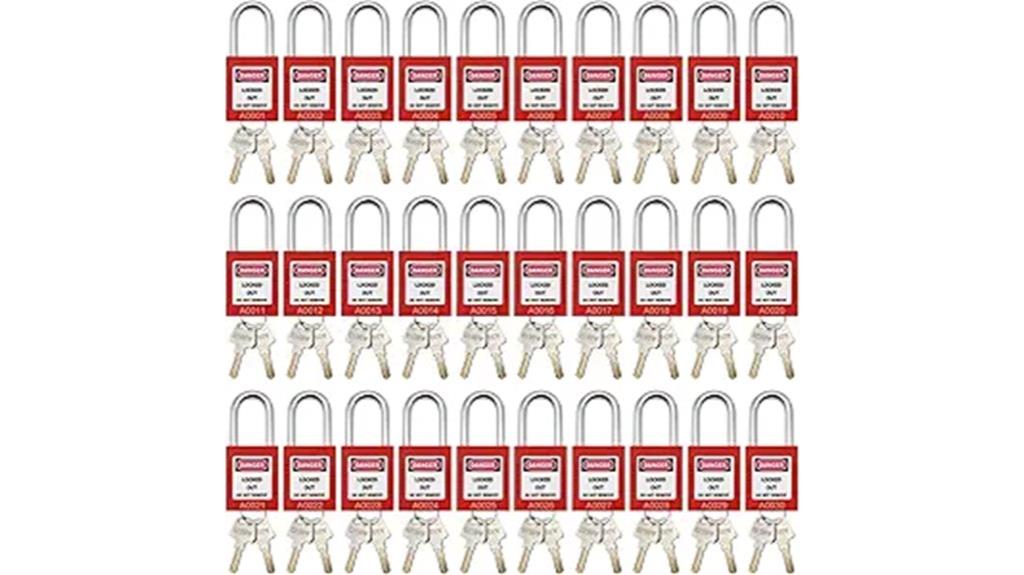 set of thirty safety locks