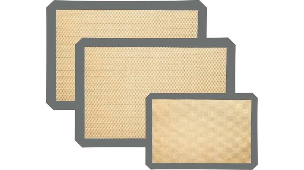 set of three silicone mats