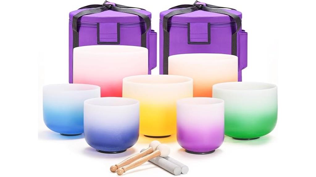 seven 432hz quartz bowls