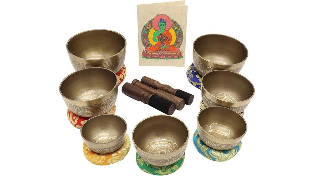 seven piece singing bowl set