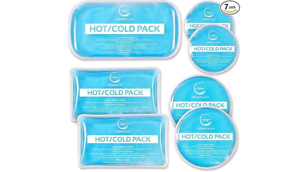seven reusable gel packs